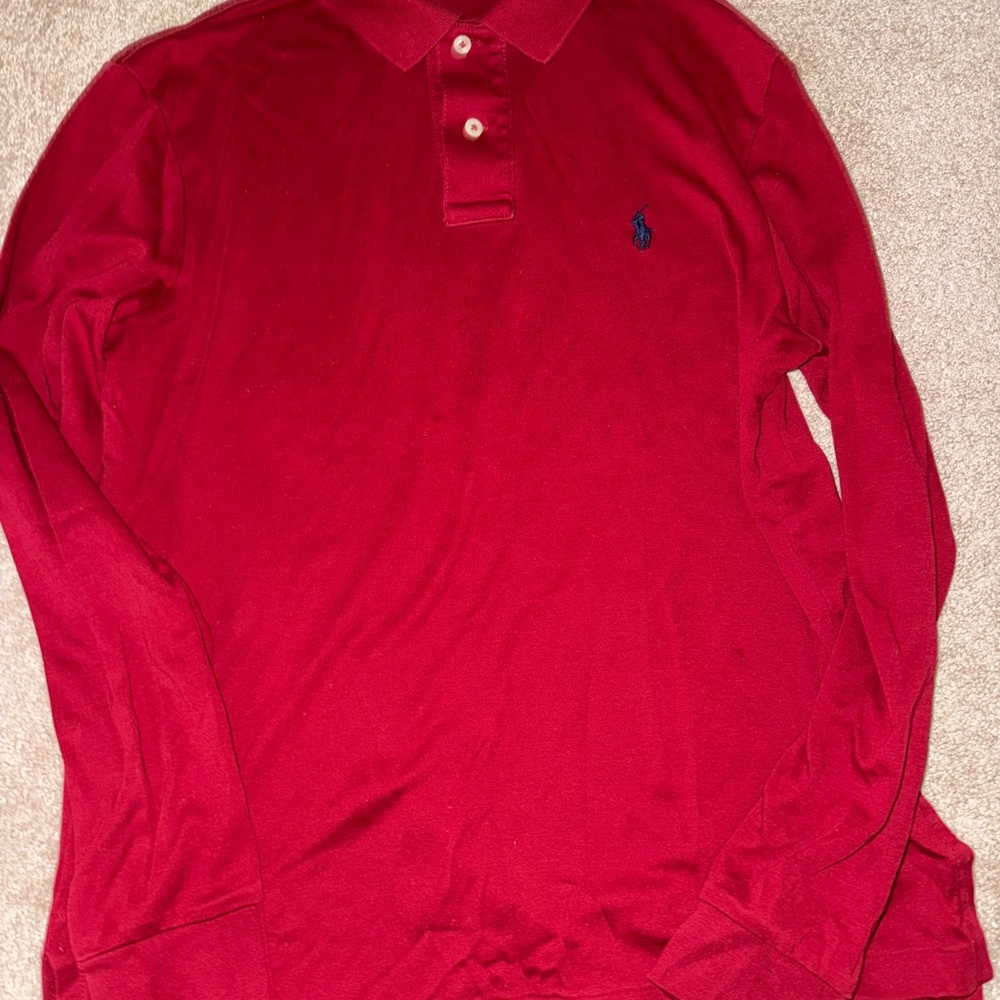 Polo by Ralph Lauren Red Long-Sleeve Polo Shirt